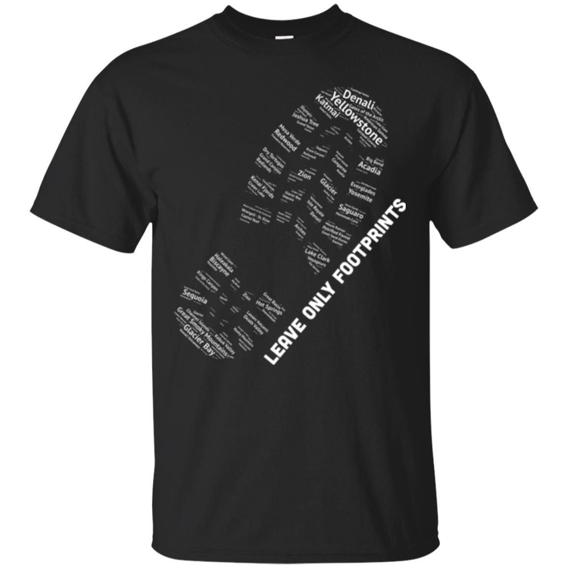 National Parks Boot Print Shirt Listing All T-shirt Black