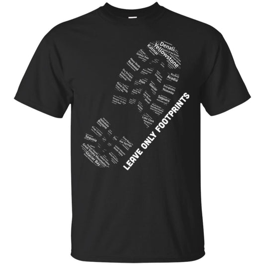National Parks Boot Print Shirt Listing All T-shirt Black