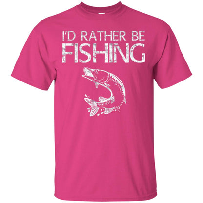 Funny Fisherman T-shirt I_d Rather Be Fishing Heliconia