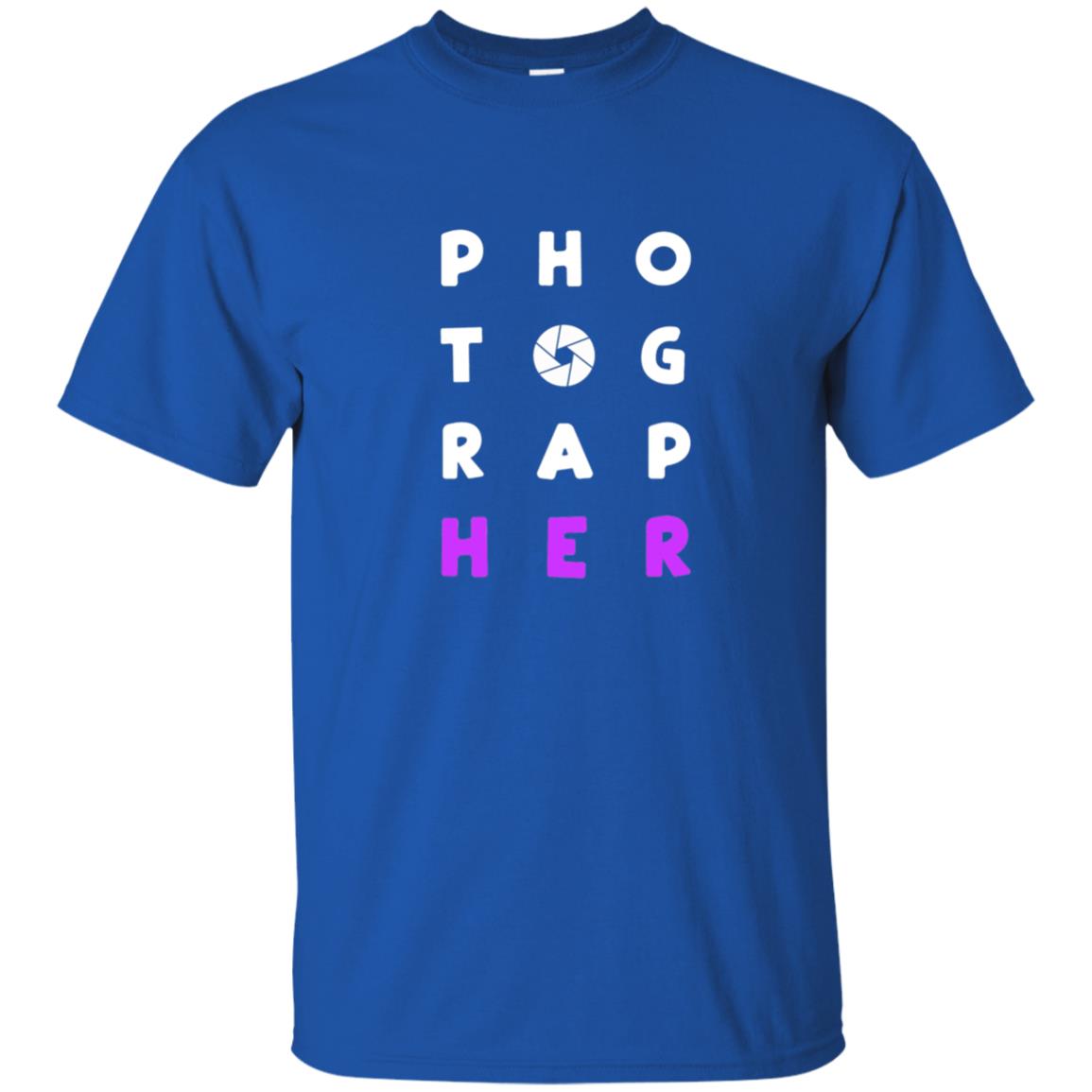 Photographer T-shirt With Purple Text Pho Tog Rap Her