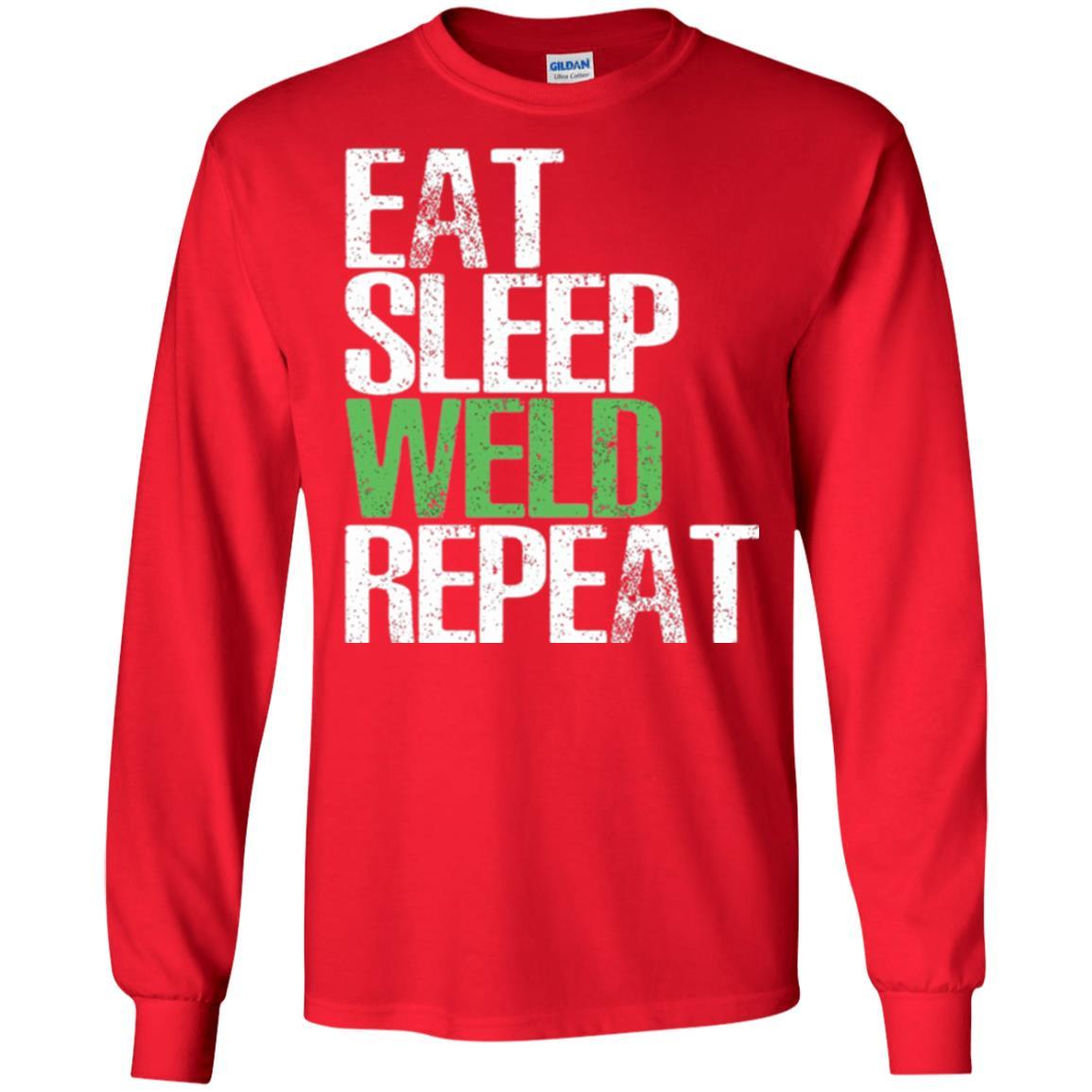 Welding T-shirt Eat Sleep Weld Repeat Red