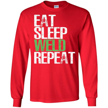 Welding T-shirt Eat Sleep Weld Repeat Red