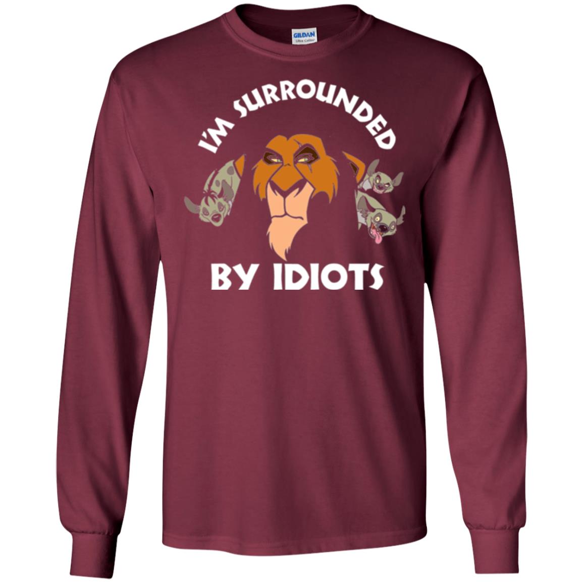 Disney Lion King T-shirt Scar Surrounded By Idiots Maroon