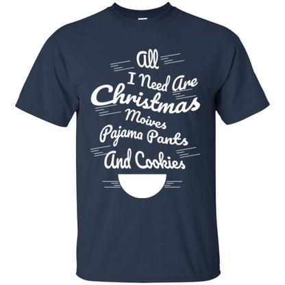 Christmas T-shirt All I Need Are Christmas Movies Pajama Pants Navy