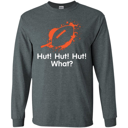 Football Crusher T-shirt Hut Hut Hut What Dark Heather