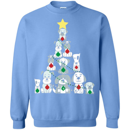 Dogs Lovers T-shirt Christmas Tree By Dogs Carolina Blue