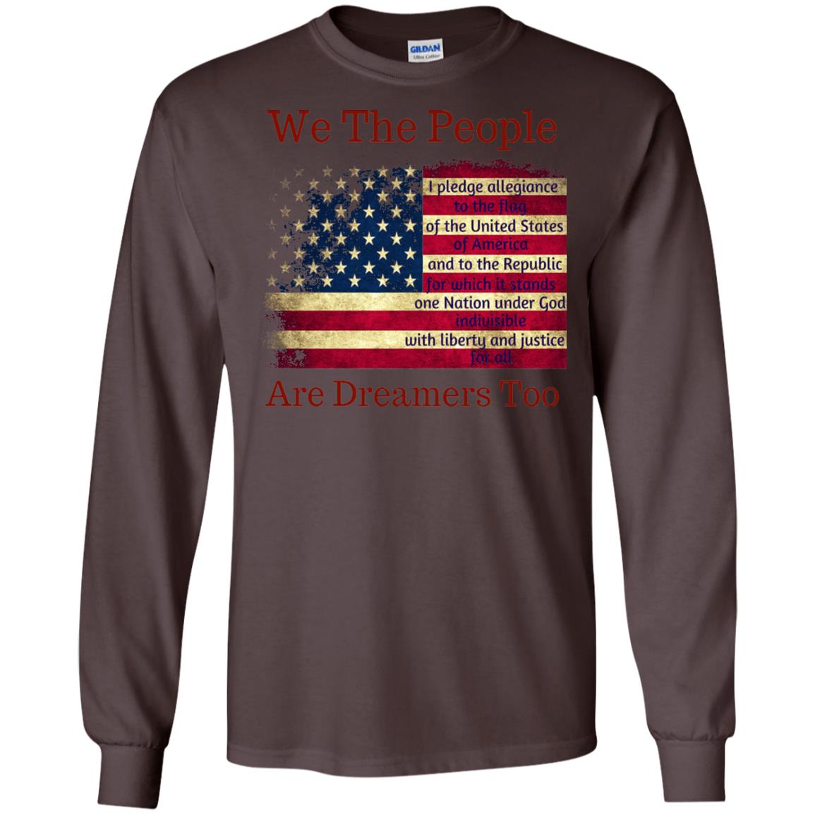 Americans We Are People Are Dreamers Too T-shirt Dark Chocolate