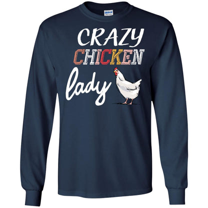 Crazy Chicken Lady Chicken Shirt For Girls Womens Navy