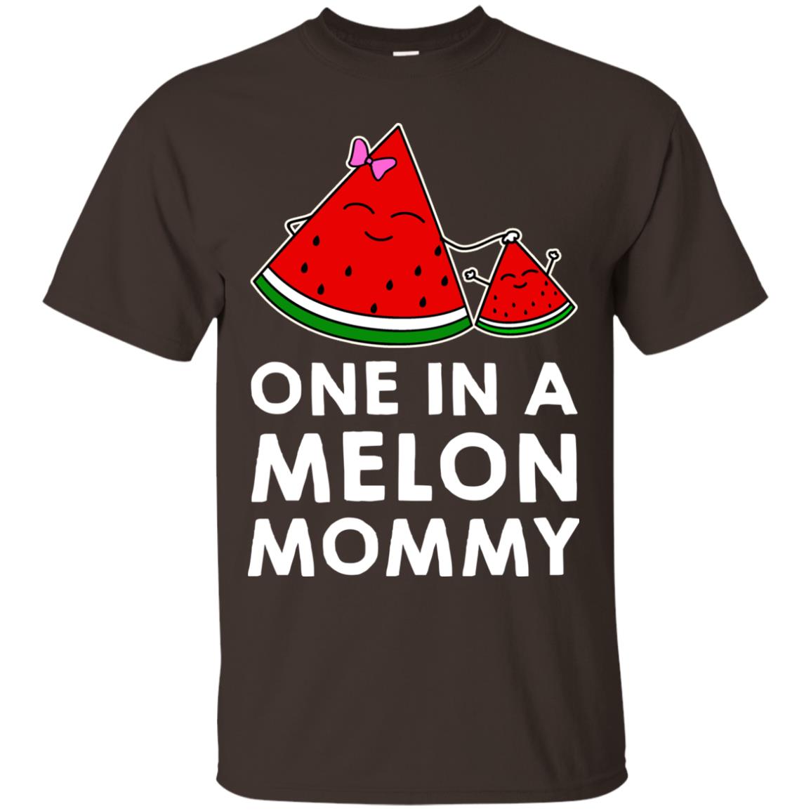 One In A Melon Mommy Funny Summer Melon Fruit Shirt Dark Chocolate