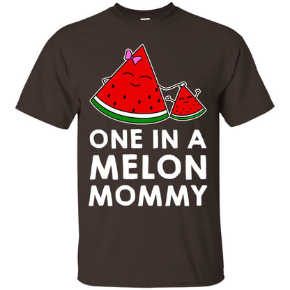 One In A Melon Mommy Funny Summer Melon Fruit Shirt Dark Chocolate