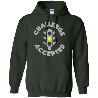 Funny Racing T-shirt Challenge Accepted Yellow Light Car Forest Green