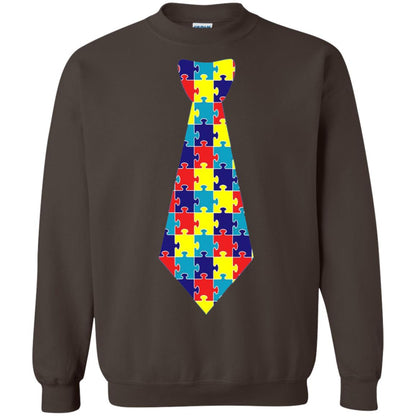 Autism Awareness T-shirt Puzzle Neck Tie 2018 Dark Chocolate