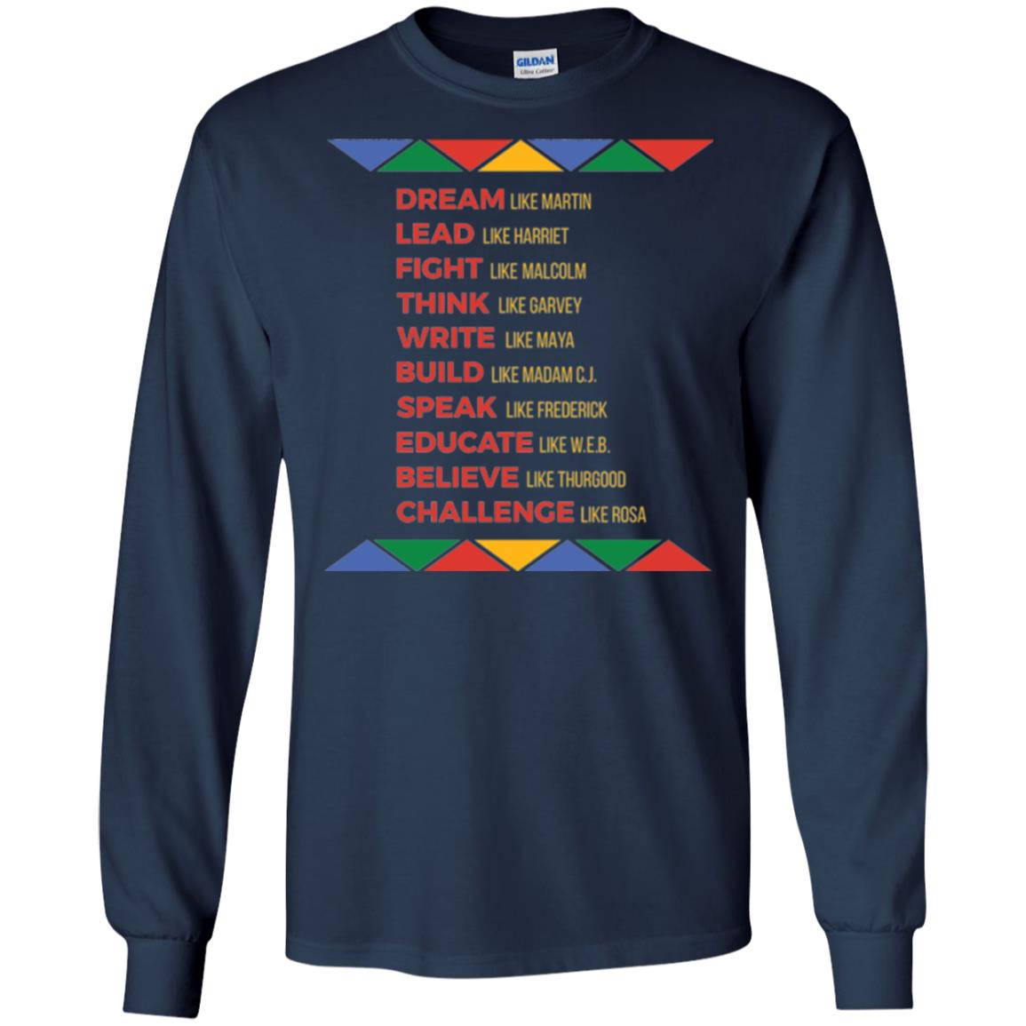 Black History African American Heroes T-shirt Navy