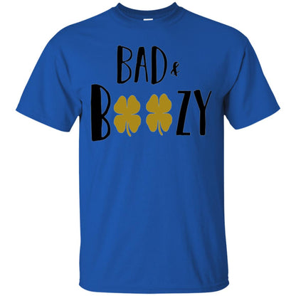 Bad And Boozy Funny Saint Patrick Day Drinking T-shirt Royal