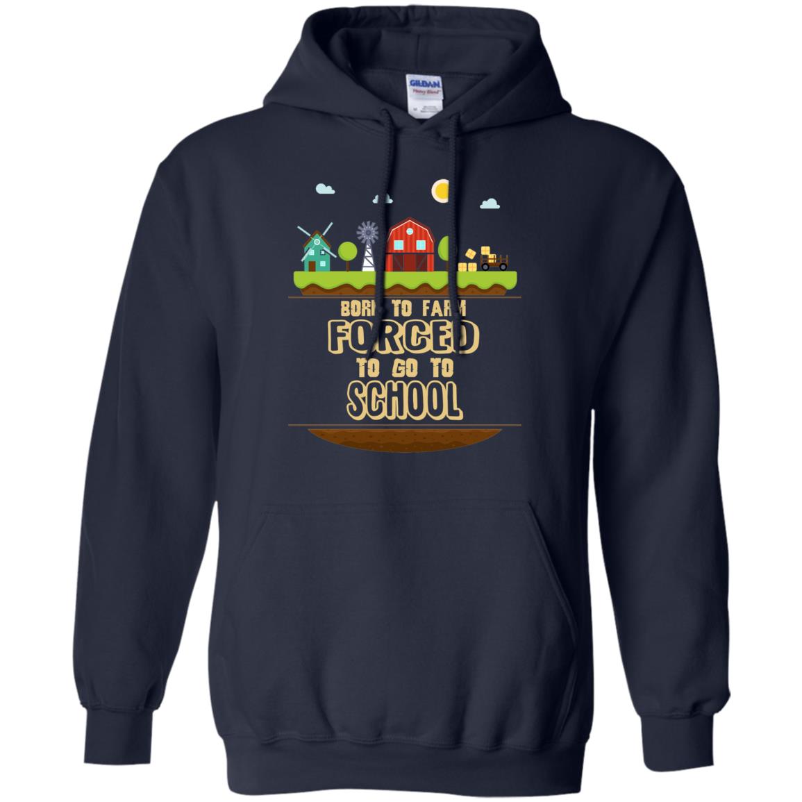 Born To Farm Forced To Go To School Farmer First Day Of School Shirt Navy
