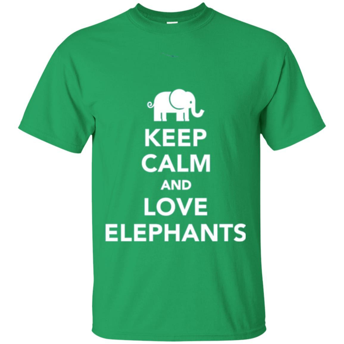 Elephant Lover T-shirt Keep Calm And Love Elephants T-shirt Irish Green