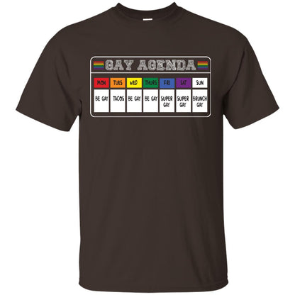 Gay Agenda Funny Lgbt T-shirt Dark Chocolate