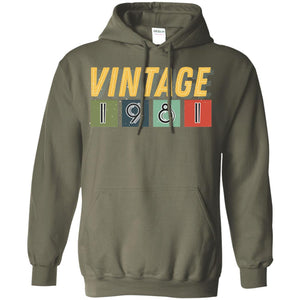 Vintage 1981 37th Birthday Gift Shirt For Mens Or WomensG185 Gildan Pullover Hoodie 8 oz.