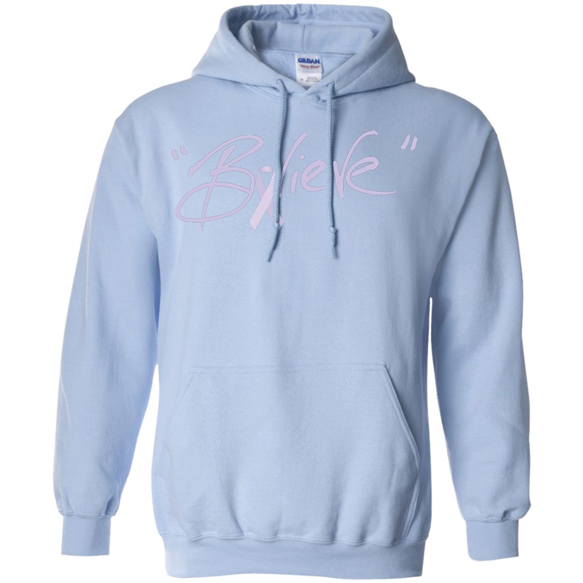 All Cancer Awareness Shirt Lavender Ribbon Believe Light Blue