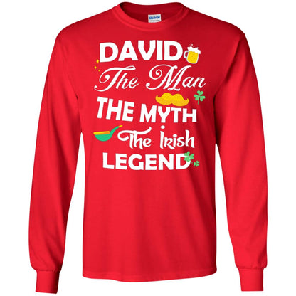 Saint David's Day T-shirt David The Man The Myth The Irish Legend Red