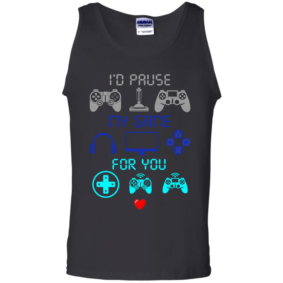 Gamer T-shirt I'd Pause My Game For You Black