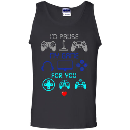 Gamer T-shirt I'd Pause My Game For You Black