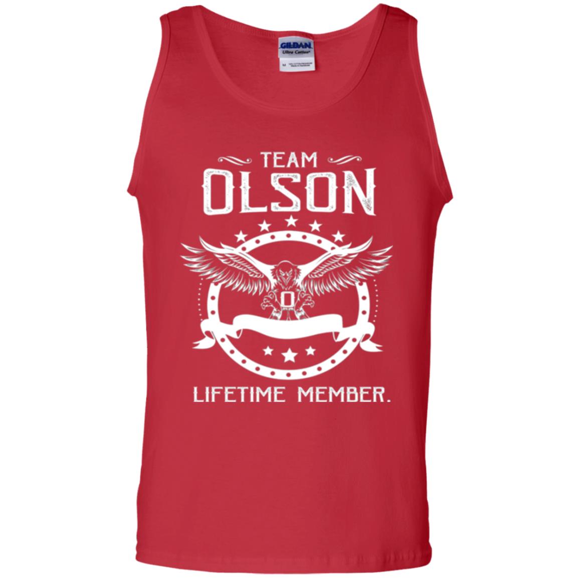 Family T-shirt Team Olson Lifetime Member Red