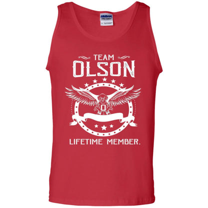Family T-shirt Team Olson Lifetime Member Red