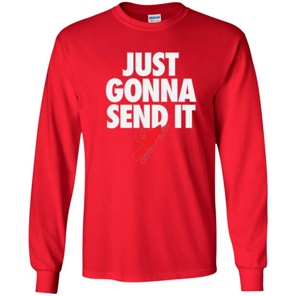 Snowmobile T-shirt Just Gonna Send It T-shirt Red
