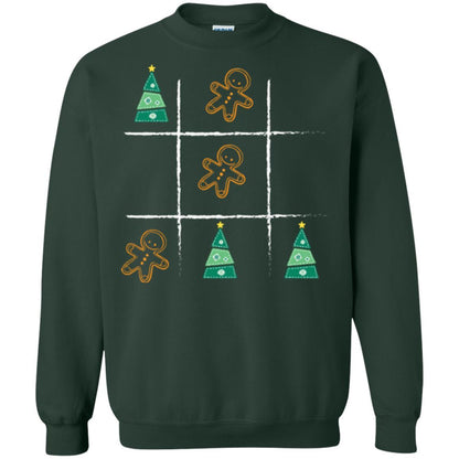 Christmas T-shirt Tic Tac Toe Board Game Forest Green