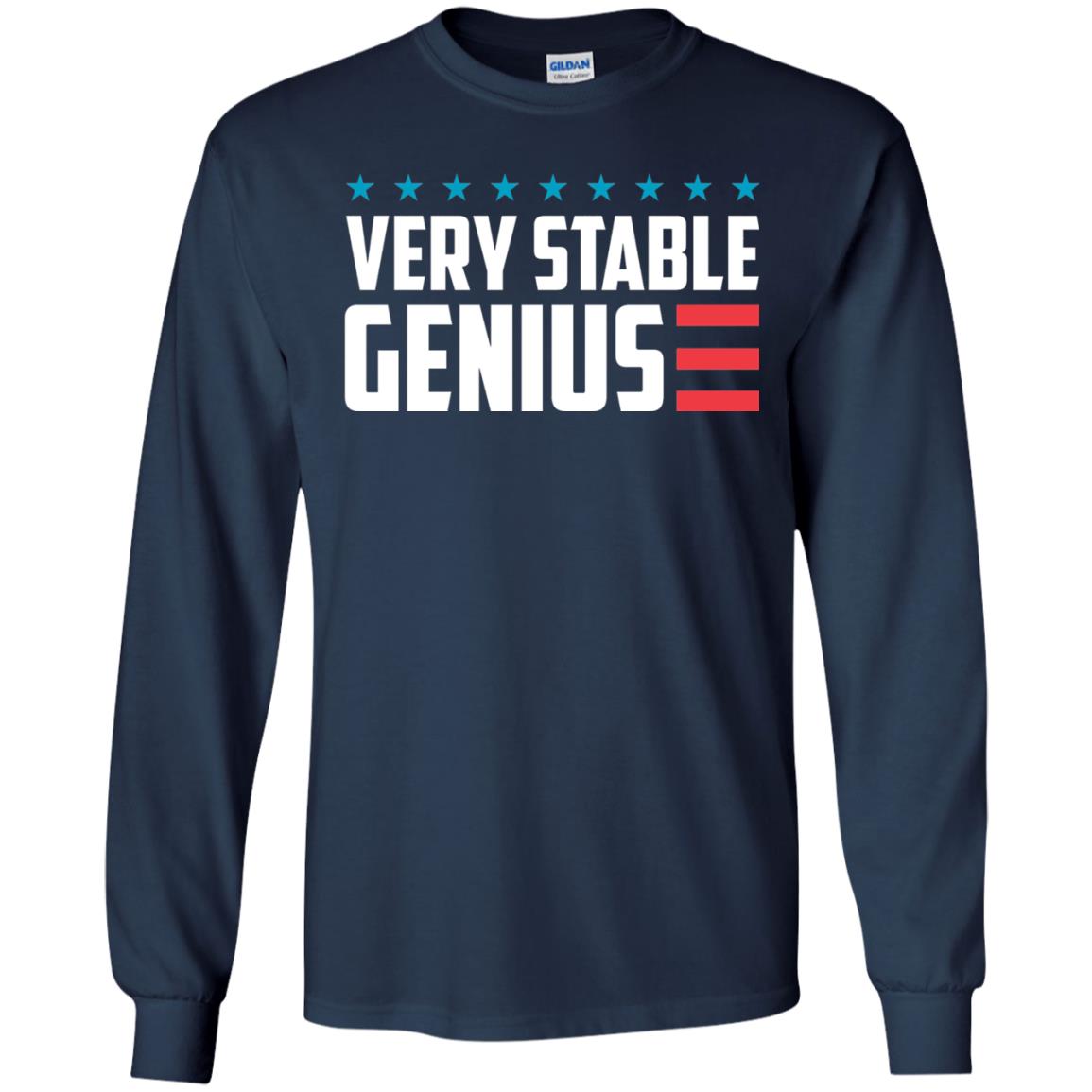 Funny Political T-shirt Very Stable Genius Navy
