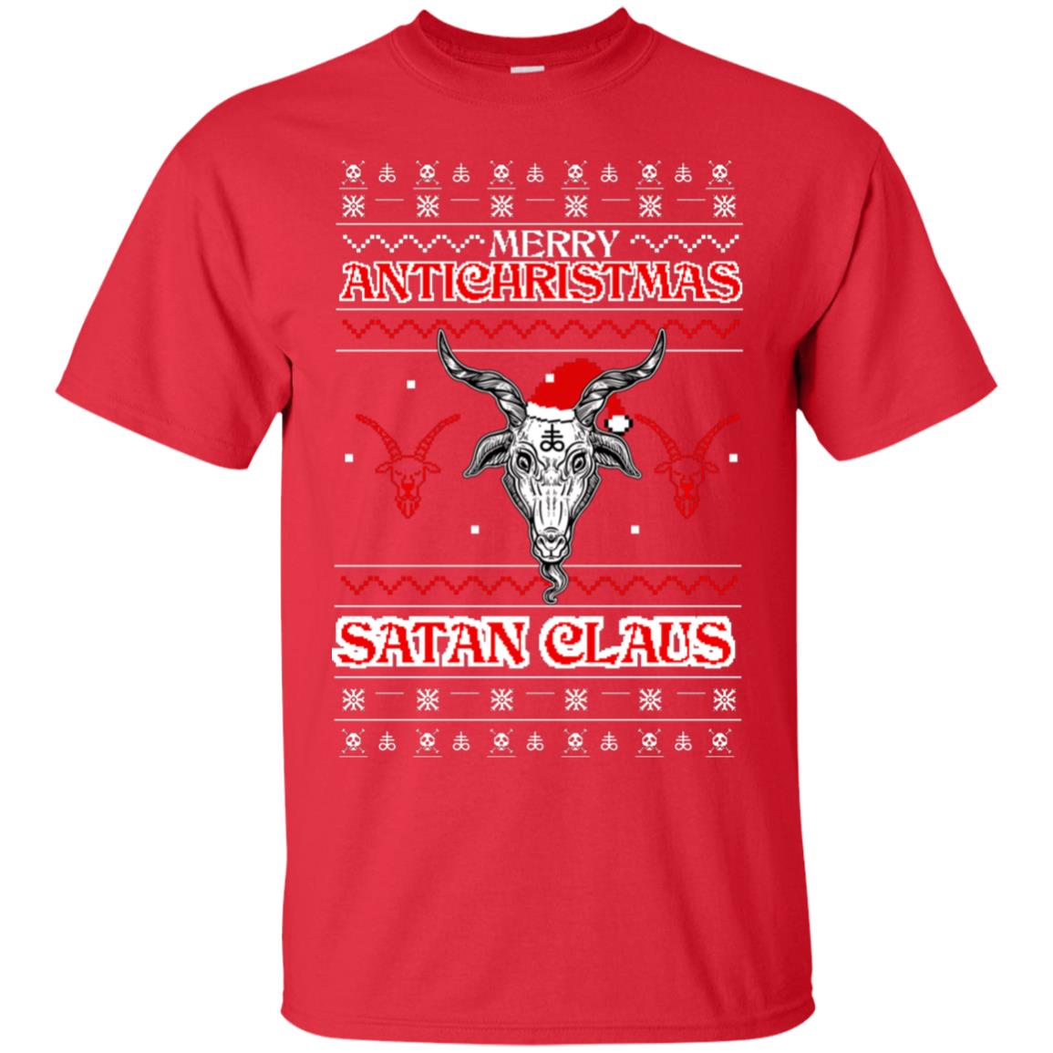 Merry Antichristmas Satan Claus Gift Shirt Red
