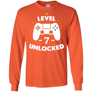 Level 7 Unlocked Gamer Seventh Birthday Party Shirt
