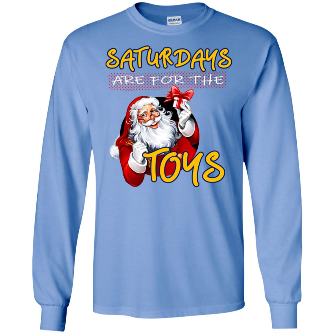 Saturdays Are For The Toys Santa X-mas Gift Shirt Carolina Blue