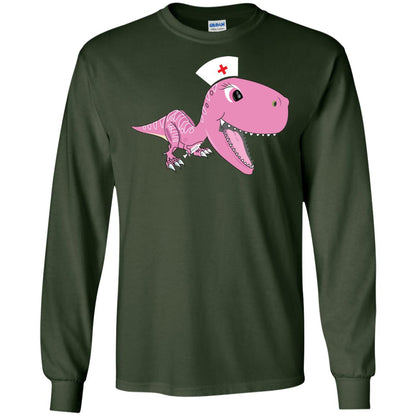Dinosau-nurse Dinosaurus Nursing Shirt Forest Green
