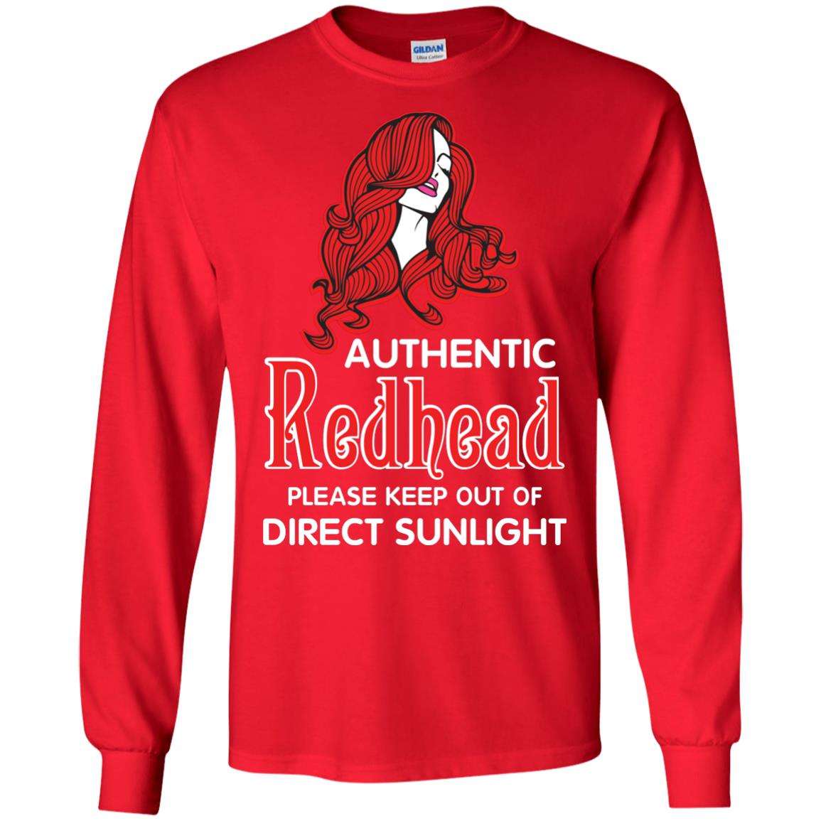 Authentic Redhead Please Keep Out Of Direct Sunlight Cool Redhead Gift Shirt For Girls Red