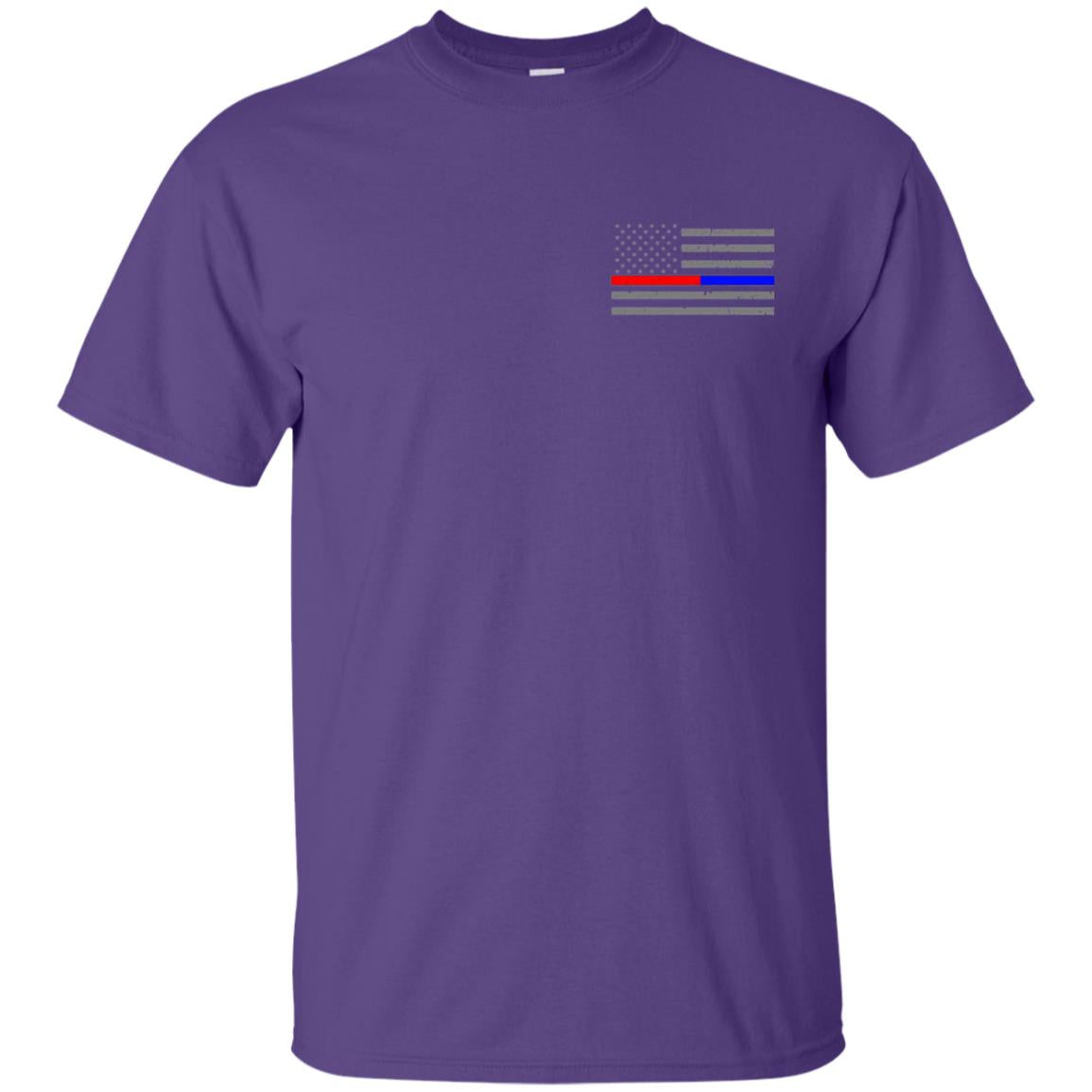 Thin Red Blue Line American Flag Shirt Purple