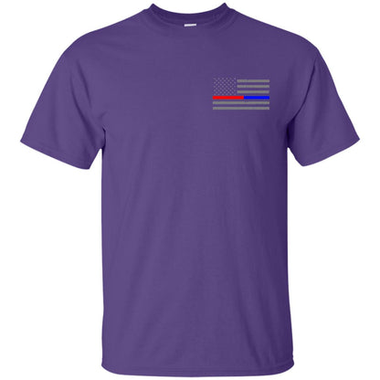 Thin Red Blue Line American Flag Shirt Purple