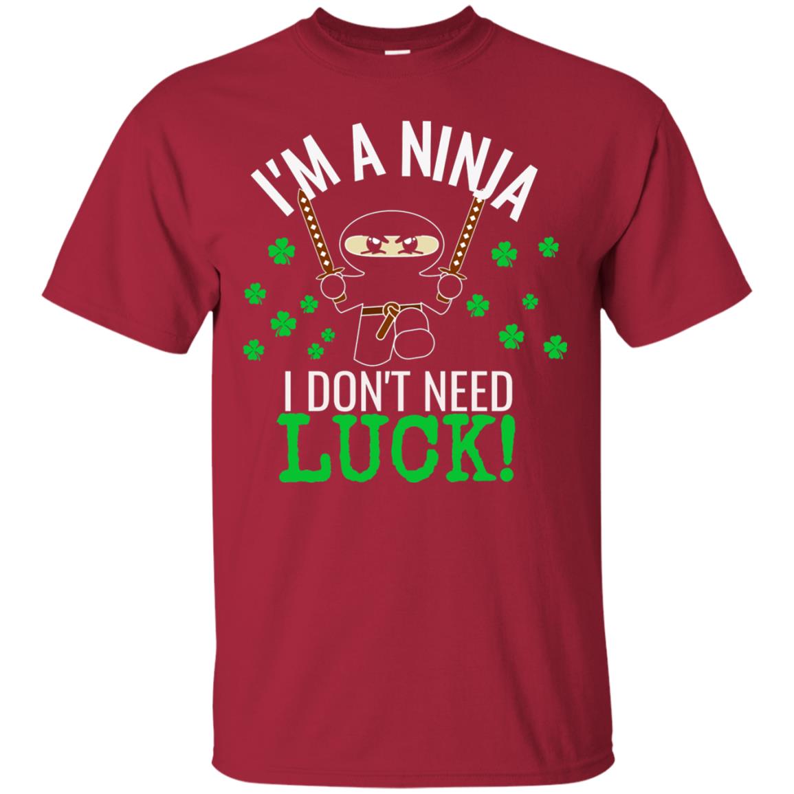 Ninja Luck Green St. Patrick_s Day T-shirt Cardinal