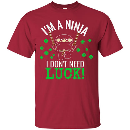 Ninja Luck Green St. Patrick_s Day T-shirt Cardinal