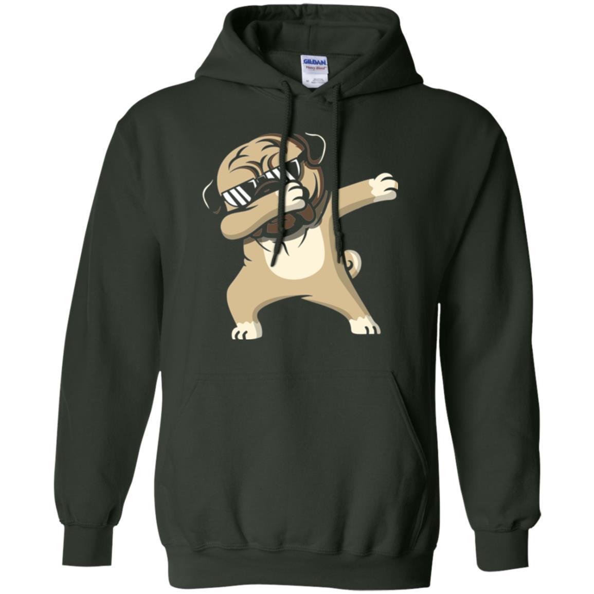 Dog Lover T-shirt Dabbing Pug T-shirt Forest Green