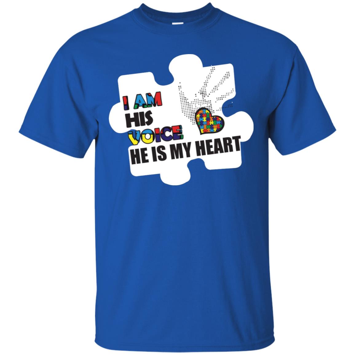 I Am His Voice He Is My Heart Autism Awareness Gift Shirt Royal