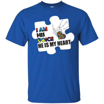 I Am His Voice He Is My Heart Autism Awareness Gift Shirt Royal