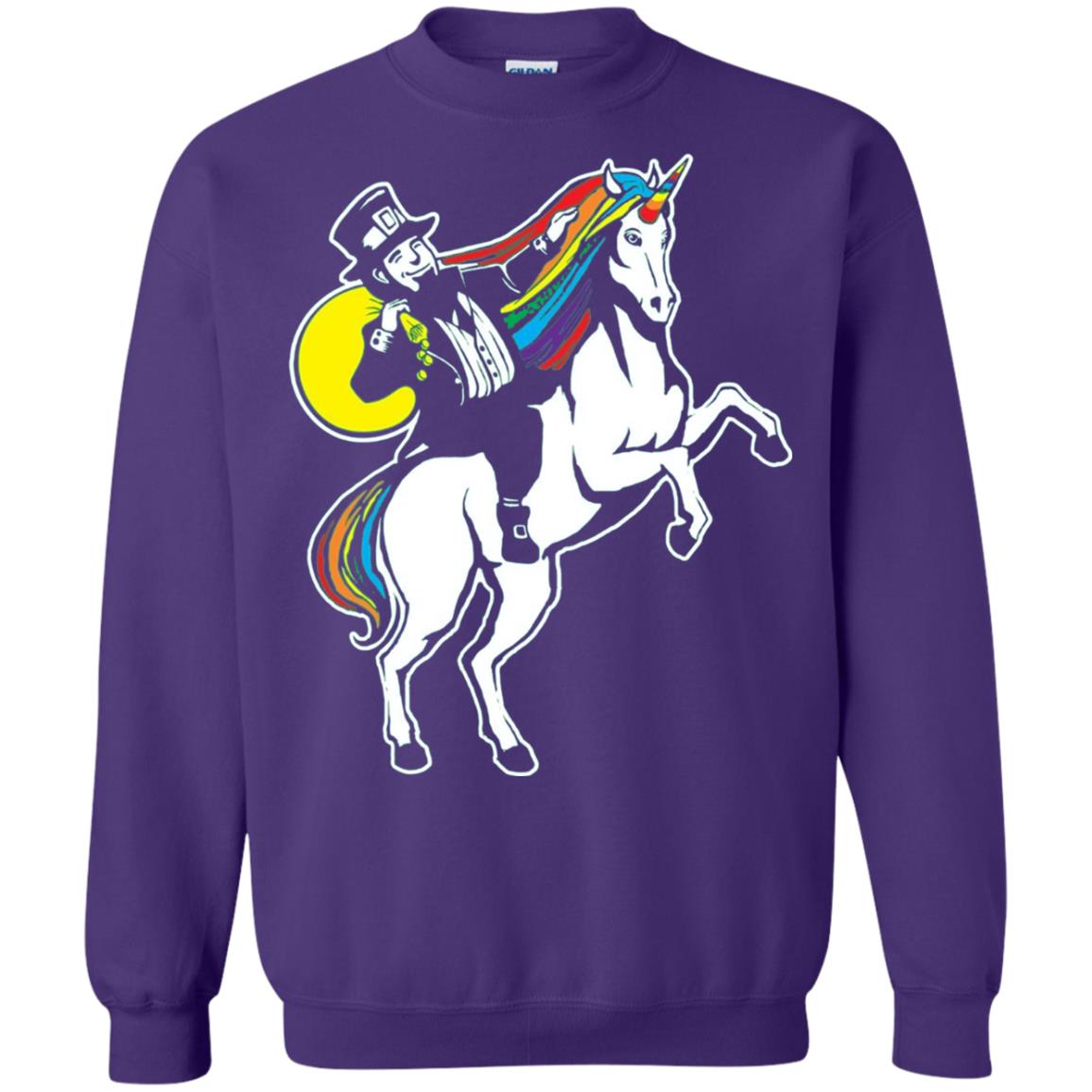 Lepricorn Leprechaun Riding Unicorn St Patrick_s Day T-shirt Purple