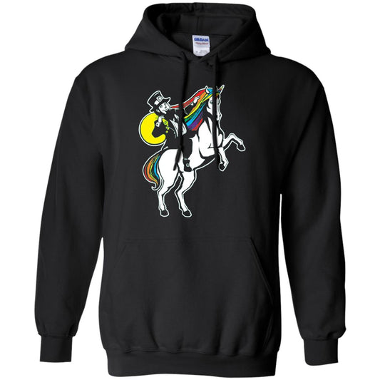 Lepricorn Leprechaun Riding Unicorn St Patrick_s Day T-shirt Black