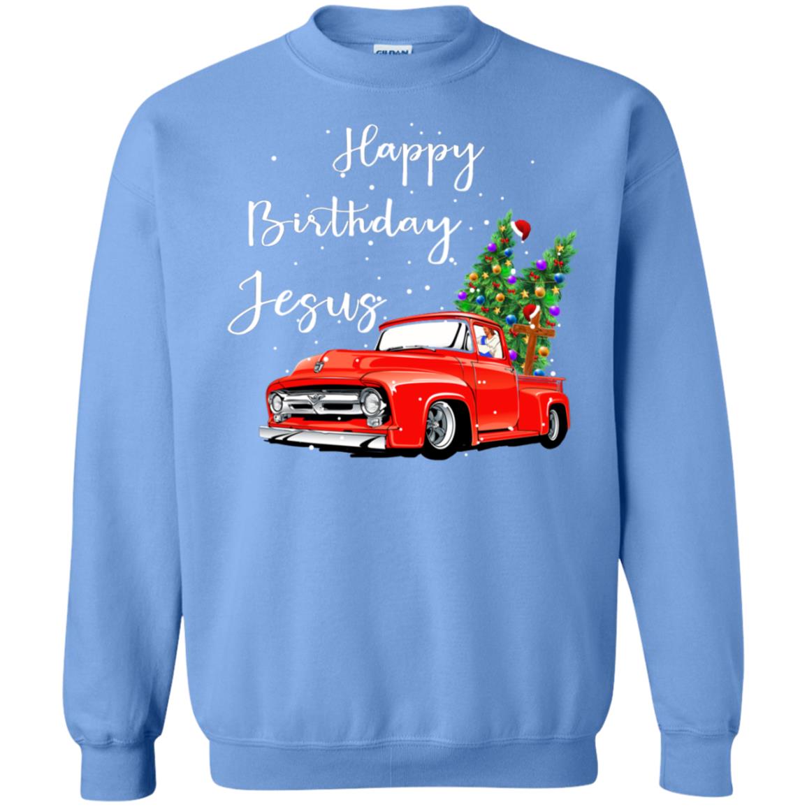 Happy Birthday Jesus Christian Christ X-mas Gift Shirt Carolina Blue
