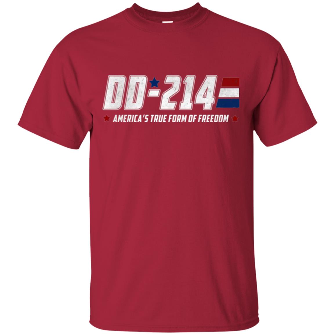 Military T-shirt Dd-214 America_s True Form Of Freedom Cardinal