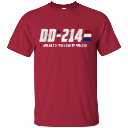 Military T-shirt Dd-214 America_s True Form Of Freedom Cardinal