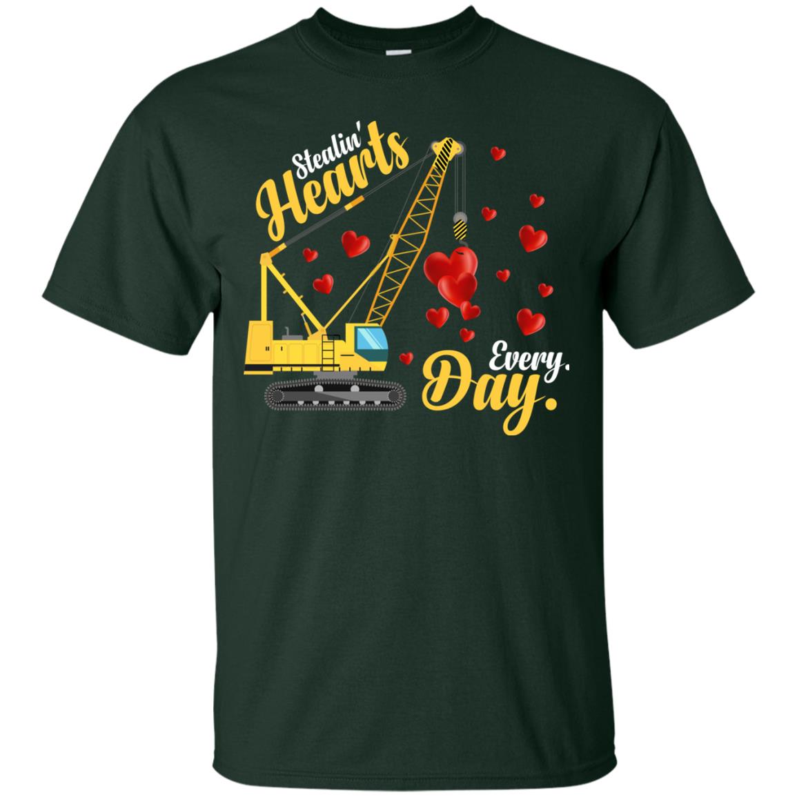 Valentines Day T-shirt Stealin' Hearts Every Day With Crane Forest