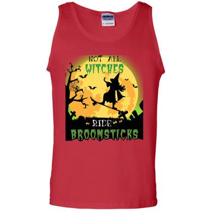 Not All Witches Ride Broomsticks Witches Ride Skateboard Funny Halloween Shirt Red